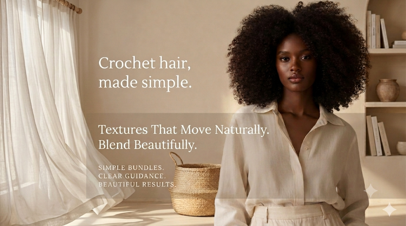 Thoughtfully textured human crochet hair designed to blend beautifully.